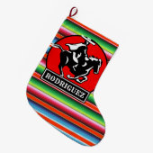 Individuelle Name Charro Horse Spanisch Mexikanisc Großer Weihnachtsstrumpf (Vorderansicht (hängend))