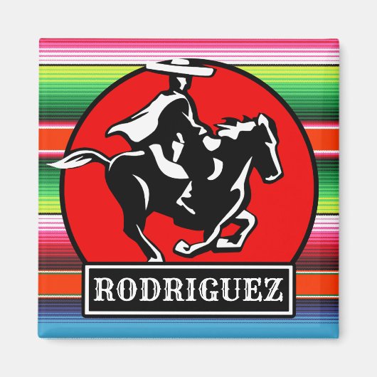 Individuelle Name Charro Horse Spanisch Mexikanisc Magnet (Vorne)