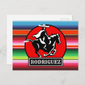 Individuelle Name Charro Horse Spanisch Mexikanisc Postkarte (Vorne/Hinten)