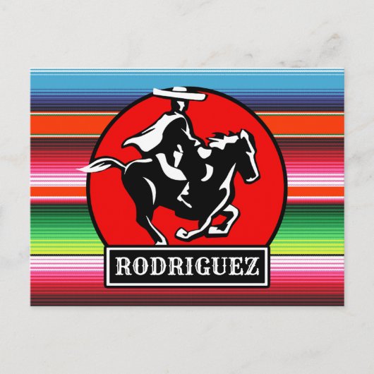 Individuelle Name Charro Horse Spanisch Mexikanisc Postkarte (Vorderseite)