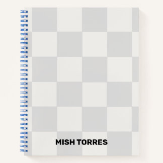 Individuelle Name Checkered Spirary Notebook Notizblock