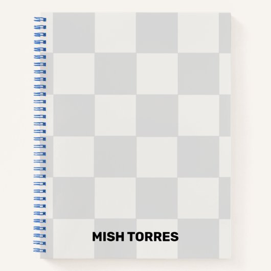 Individuelle Name Checkered Spirary Notebook Notizblock (Vorderseite)