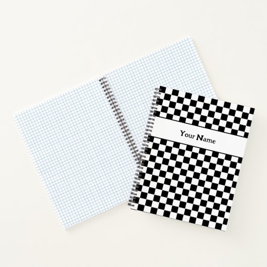 Individuelle Name Checkered Spirary Notebook Notizblock (Innenseite)