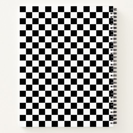 Individuelle Name Checkered Spirary Notebook Notizblock (Rückseite)