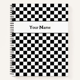 Individuelle Name Checkered Spirary Notebook Notizblock