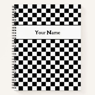 Individuelle Name Checkered Spirary Notebook Notizblock