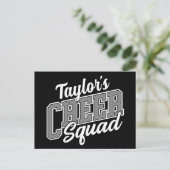 Individuelle Name Cheerleader School Varsity Cheer Postkarte (Stehend Vorderseite)