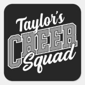 Individuelle Name Cheerleader School Varsity Cheer Quadratischer Aufkleber (Vorderseite)