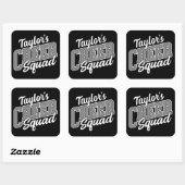 Individuelle Name Cheerleader School Varsity Cheer Quadratischer Aufkleber (Blatt)
