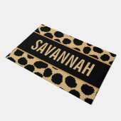 Individuelle Name Cheetah Animal Print Muster Clas Fußmatte (Schrägansicht)