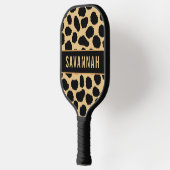 Individuelle Name Cheetah Animal Print Muster Clas Pickleball Schläger (Links)