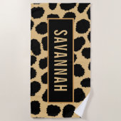 Individuelle Name Cheetah Animal Print Muster Clas Strandtuch (Vorderseite)