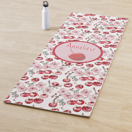 Individuelle Name Cherry Blossom Wasserfarbe Yogamatte