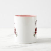 Individuelle Name Chic Burgundy Blume Zweifarbige Tasse (Mittel)