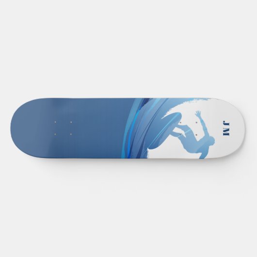 Individuelle Name Chic Nautical Skateboard (Horizontal)