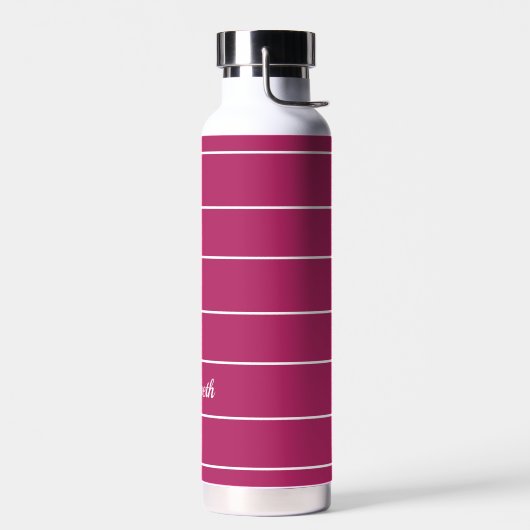 Individuelle Name Chic Pink White Strike Modernes Trinkflasche (Links)