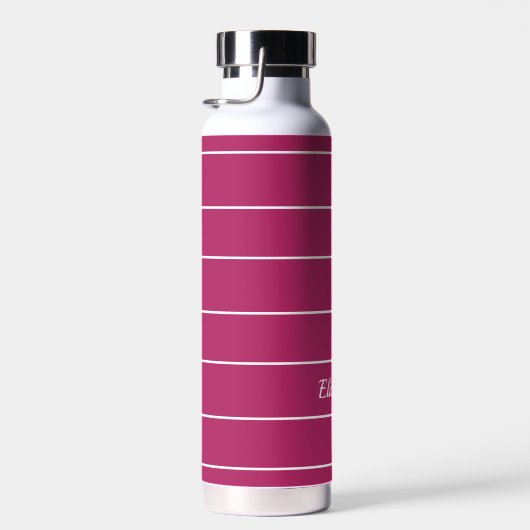 Individuelle Name Chic Pink White Strike Modernes Trinkflasche (Rechts)