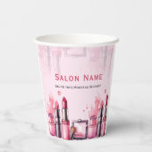 Individuelle Name Chic Salon Posh Kosmetik Pappbecher (Rückseite)