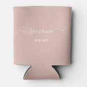 Individuelle Name Chic Script Wedding Bride Blush Dosenkühler (Vorderseite)