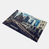 Individuelle Name Chicago USA Fußmatte (Schrägansicht)