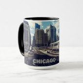 Individuelle Name Chicago USA Tasse (Vorderseite Links)