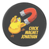 Individuelle Name Chick Magnet Eishockey Puck (Vorderseite)