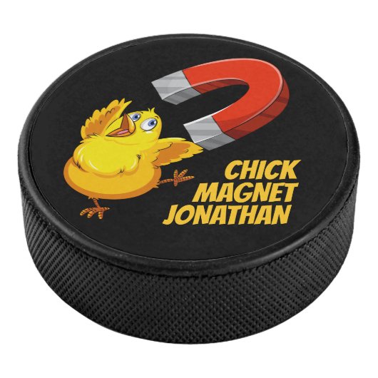 Individuelle Name Chick Magnet Eishockey Puck (3/4)
