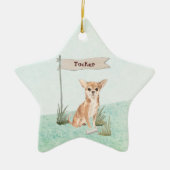 Individuelle Name Chihuahua Haustier Hund Keramik Ornament (Vorne)
