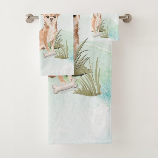 Individuelle Name Chihuahua Pet Dog Badhandtuch Set (Insitu)