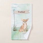 Individuelle Name Chihuahua Pet Dog Badhandtuch Set (Handtuch)