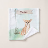 Individuelle Name Chihuahua Pet Dog Badhandtuch Set (Waschlappen)
