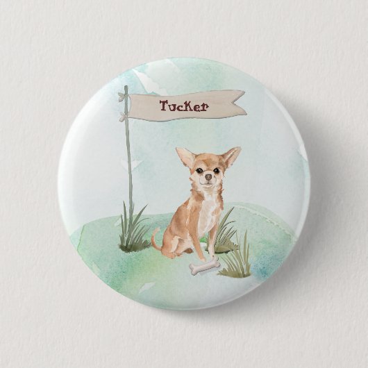 Individuelle Name Chihuahua Pet Dog Button (Vorderseite)