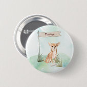 Individuelle Name Chihuahua Pet Dog Button (Vorne & Hinten)