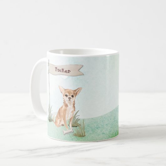 Individuelle Name Chihuahua Pet Dog Kaffeetasse (Vorderseite Links)