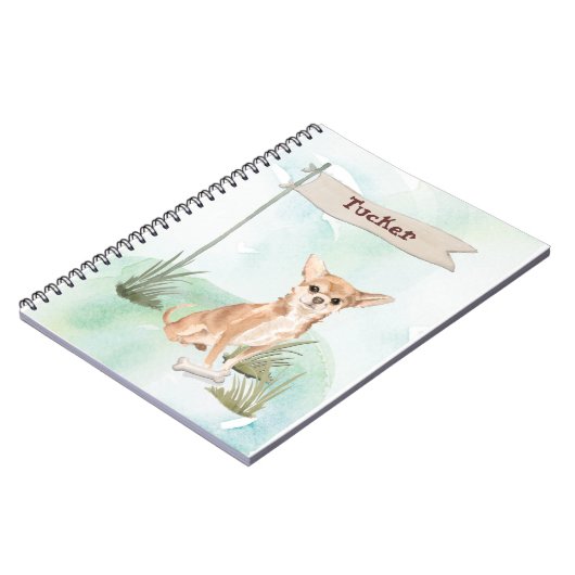 Individuelle Name Chihuahua Pet Dog Notizblock (Linke Seite)