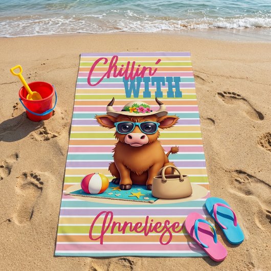Individuelle Name "Chillin' With" Niedlicher Stran Strandtuch