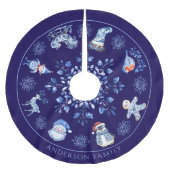 Individuelle Name Chinoiserie Weihnachten Polyester Weihnachtsbaumdecke (Vorderseite)