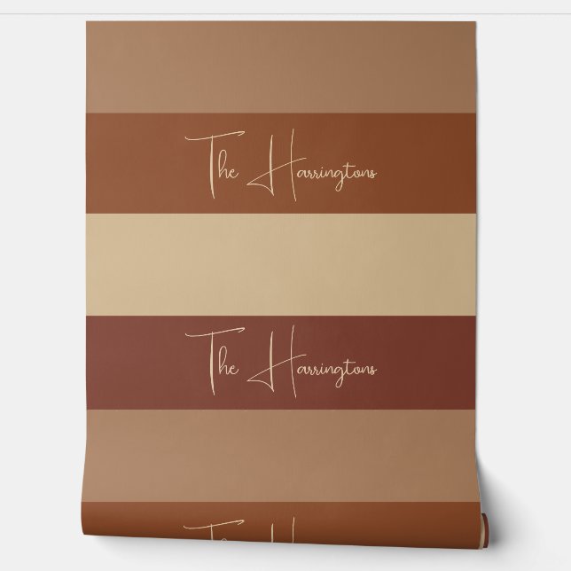 Individuelle Name Chocolate Stripes Muster Tapete (Abrollen)