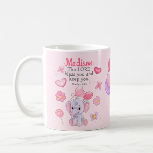 Individuelle Name Christliche Schrift Segen Niedli Kaffeetasse (Links)
