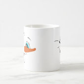 Individuelle Name Christmas Snowman Face Kaffeetasse (Mittel)
