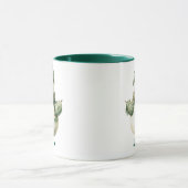 Individuelle Name Christmas Snowman Green Hat Tasse (Zentrum)
