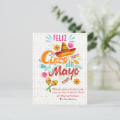 Individuelle Name Cinco de Mayo Fiesta Postkarte (Stehend Vorderseite)