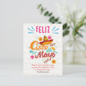 Individuelle Name Cinco de Mayo Fiesta Postkarte (Stehend Vorderseite)