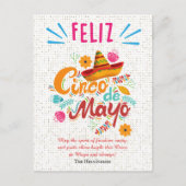 Individuelle Name Cinco de Mayo Fiesta Postkarte (Vorderseite)