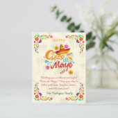 Individuelle Name Cinco de Mayo Fiesta Postkarte (Stehend Vorderseite)