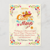 Individuelle Name Cinco de Mayo Fiesta Postkarte (Vorderseite)