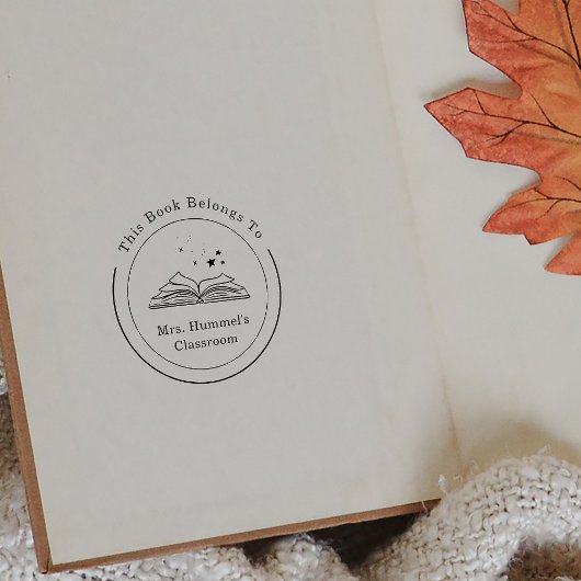 Individuelle Name Circle Book gehört zum Lehrer Gummistempel