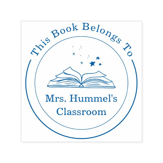 Individuelle Name Circle Book gehört zum Lehrer Permastempel (Design)