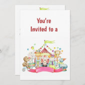 Individuelle Name Circus Geburtstagsparty Einladun Einladung (Vorne/Hinten)