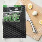 Individuelle Name Classic American Muscle Car Gara Geschirrtuch (Viertel Falte)